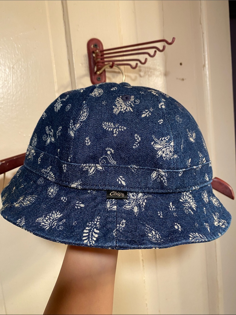 Obey Blue Denim and Pasley Bucket Hat